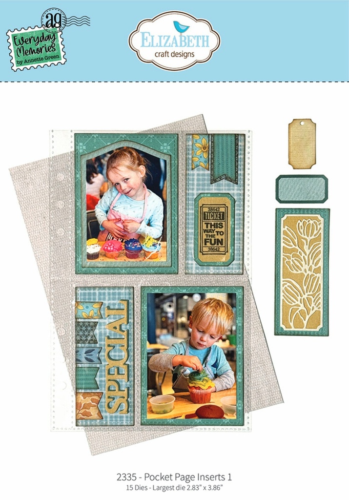 [182511] Elizabeth Craft Designs Cutting Dies - 2335 Pocket Page Inserts 1