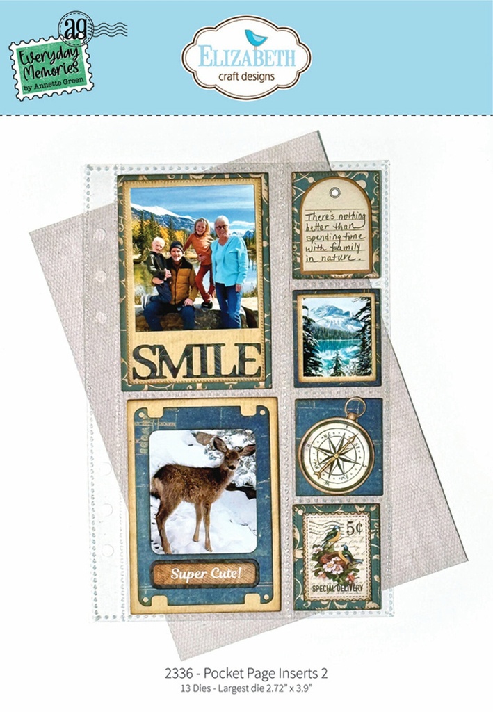 [182512] Elizabeth Craft Designs Cutting Dies - 2336 Pocket Page Inserts 2