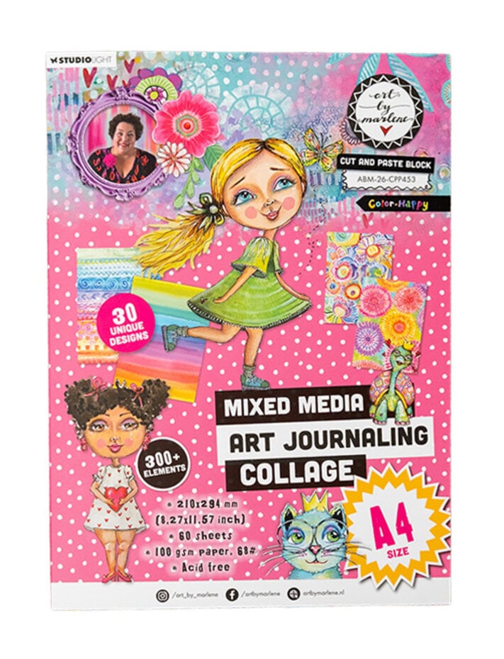 Studio Light Design Paper Art By Marlene - Collage Paper Pad A4 Color-Happy