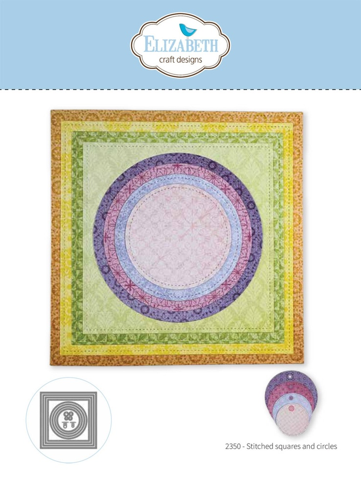Beautiful Blooms Die Stitched Squares and Circles by Paper Flowers (2350)