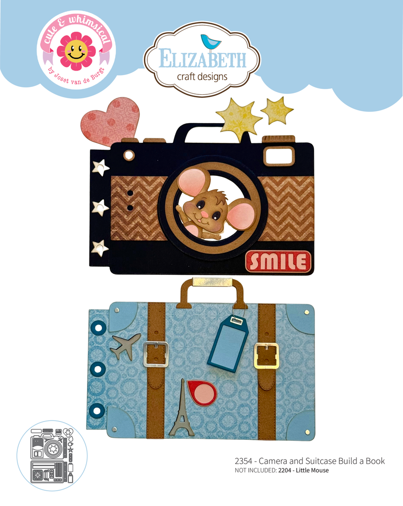 Destination Fun Die Camera and Suitcase Build a Book by Cute & Whimsical (2354)