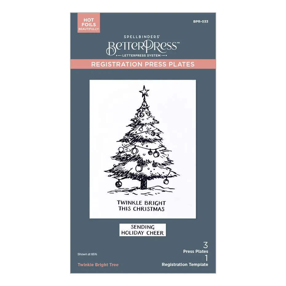 Spellbinders BetterPress Plates Wonderland - BPR-033 Twinkle Bright Tree Registration