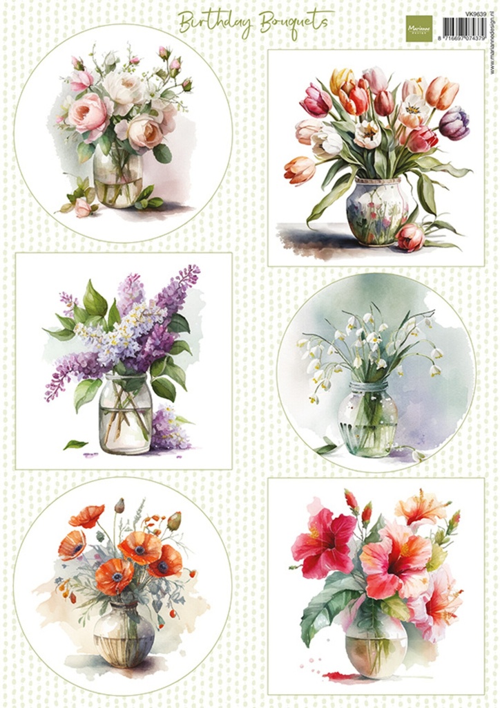 Marianne Design Die-Cut Sheet Birthday Bouquets