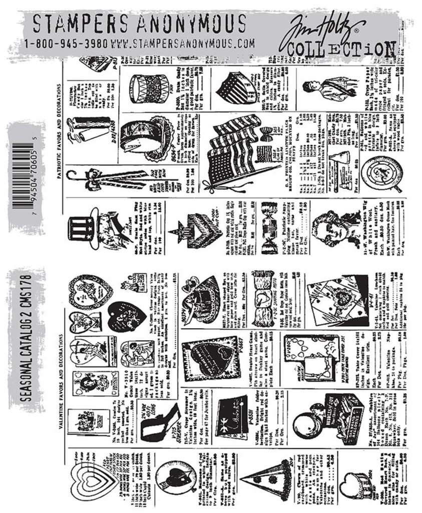 Tim Holtz Cling Stamps - CMS178 Seasonal Catalog 2
