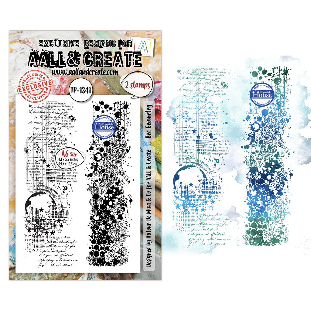 [182684] AALL & Create Clear Stamps A6 By Autour De Mwa & Co Geometric Gazette - #1341 Geometry by Autour De Mwa & Co