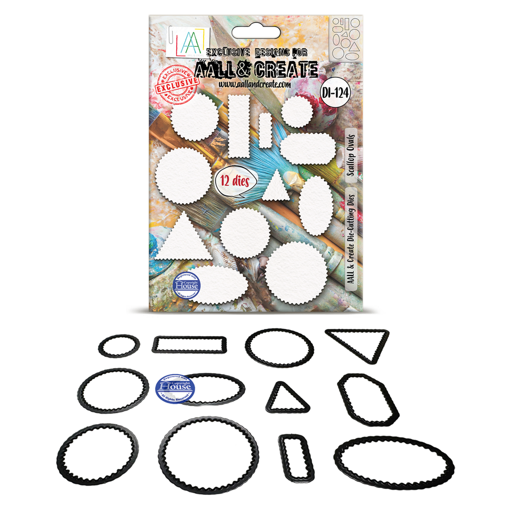 [182698] AALL & Create Cutting Dies By Autour De Mwa & Co Geary Cutouts - #124 Scallop Ovals