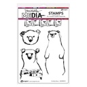 Dina Wakley MEdia Cling Stamps - Scribbly Bears