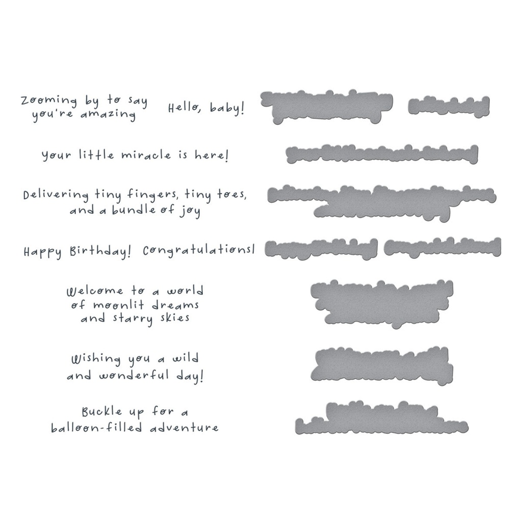 Spellbinders BetterPress Plate & Die Set - BP-270 Little Smiles Sentiments