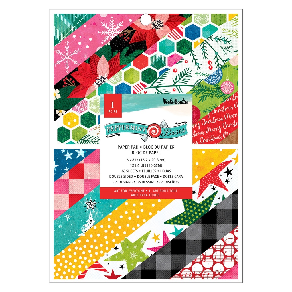American Crafts Paper Pad By Vicki Boutin 6x8 Inch - Peppermint Kisses