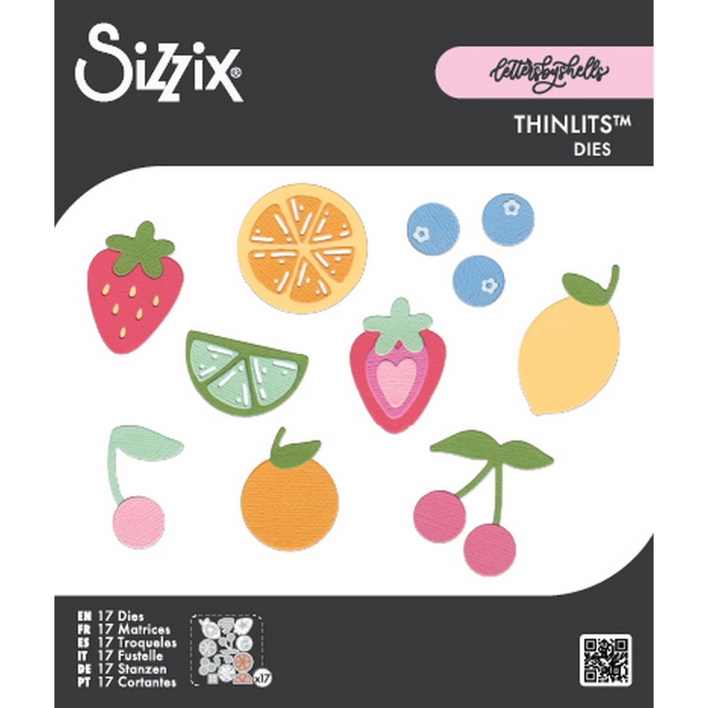 Sizzix Thinlits Dies  By Letters by Shells 17/Pkg - 666966 Fruit Doodles
