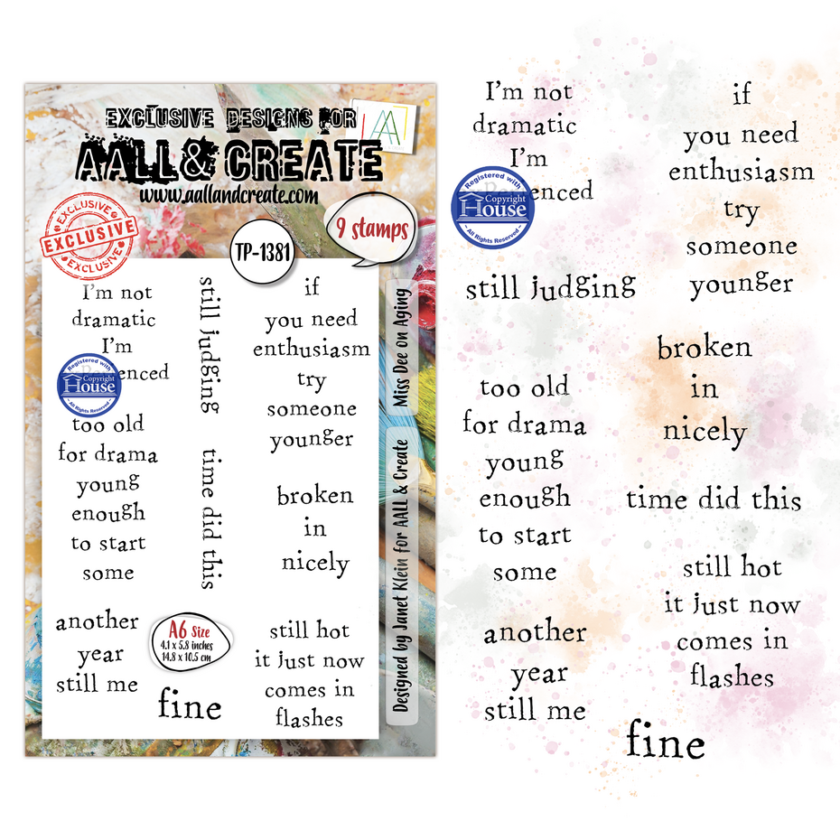 [183078] AALL & Create Clear Stamps A6 By Janet Klein Dee Infiltered - #1381 Miss Dee on Aging