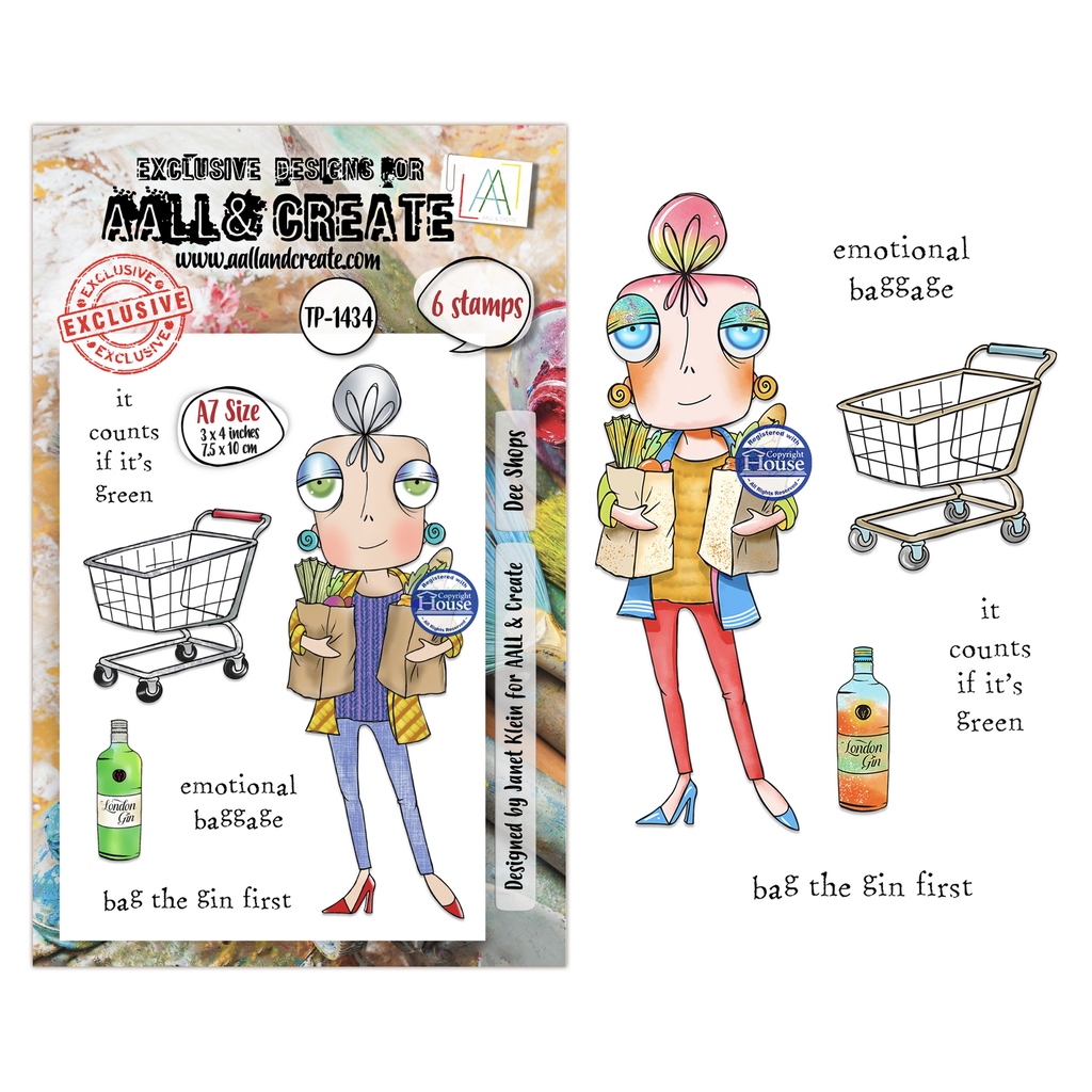 [183082] AALL & Create Clear Stamps A7 By Janet Klein Dee Infiltered - #1434 Dee Shops
