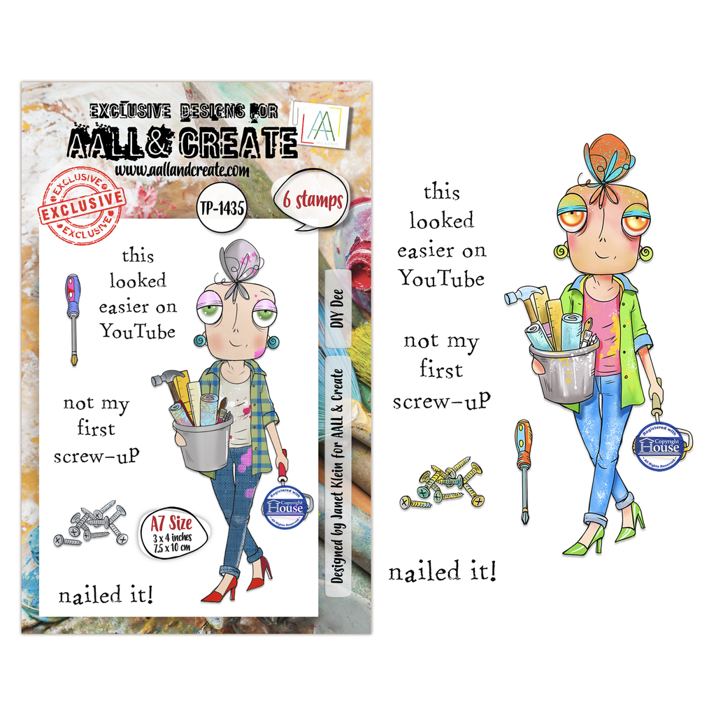 [183083] AALL & Create Clear Stamps A7 By Janet Klein Dee Infiltered - #1435 DIY Dee