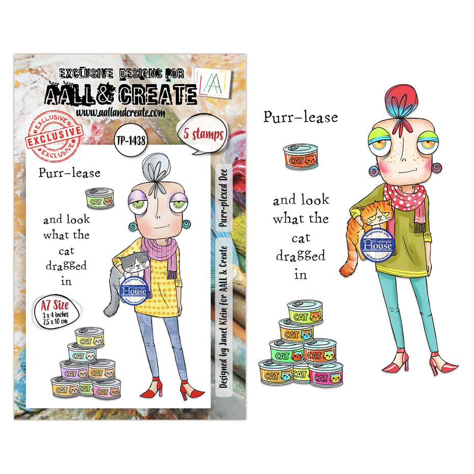 [183085] AALL & Create Clear Stamps A7 By Janet Klein Dee Infiltered - #1438  Purr-plexed Dee