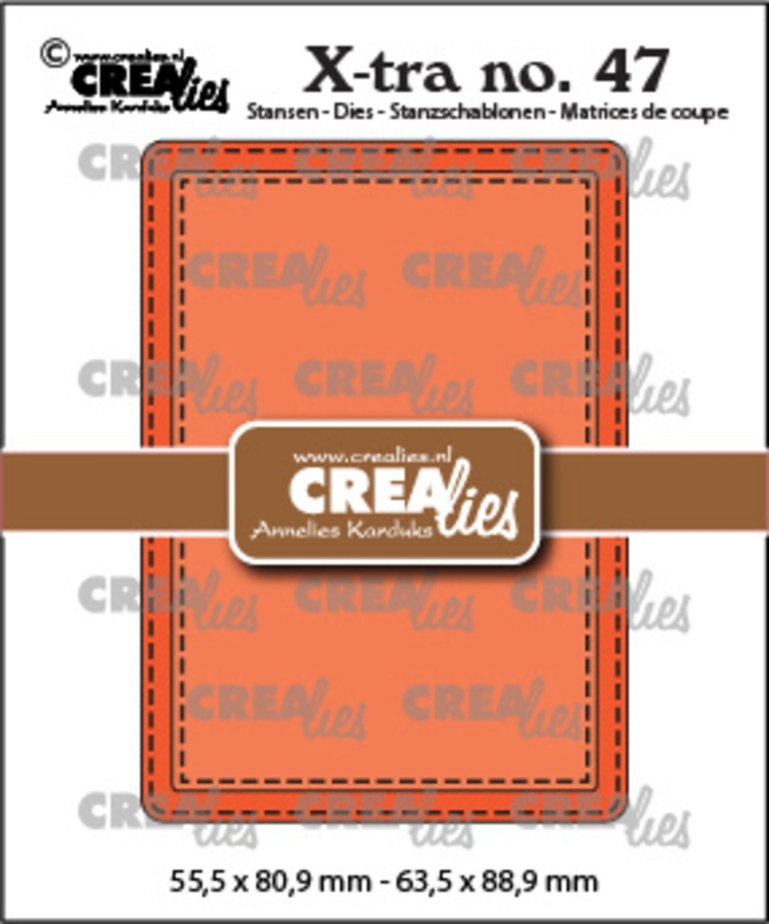 Crealies Cutting Dies X-tra - CLXTRA47 ATC Stiksteeklijn