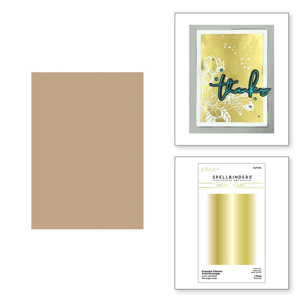 [183107] Spellbinders Hot Foil Plate Essential Glimmer - GLP-320 Solid Rectangle Glimmer