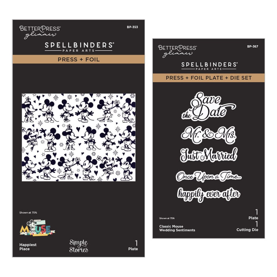 [183120] Spellbinders BetterPress Bundle By Simple Stories - BD-1088 Classic Mouse Wedding