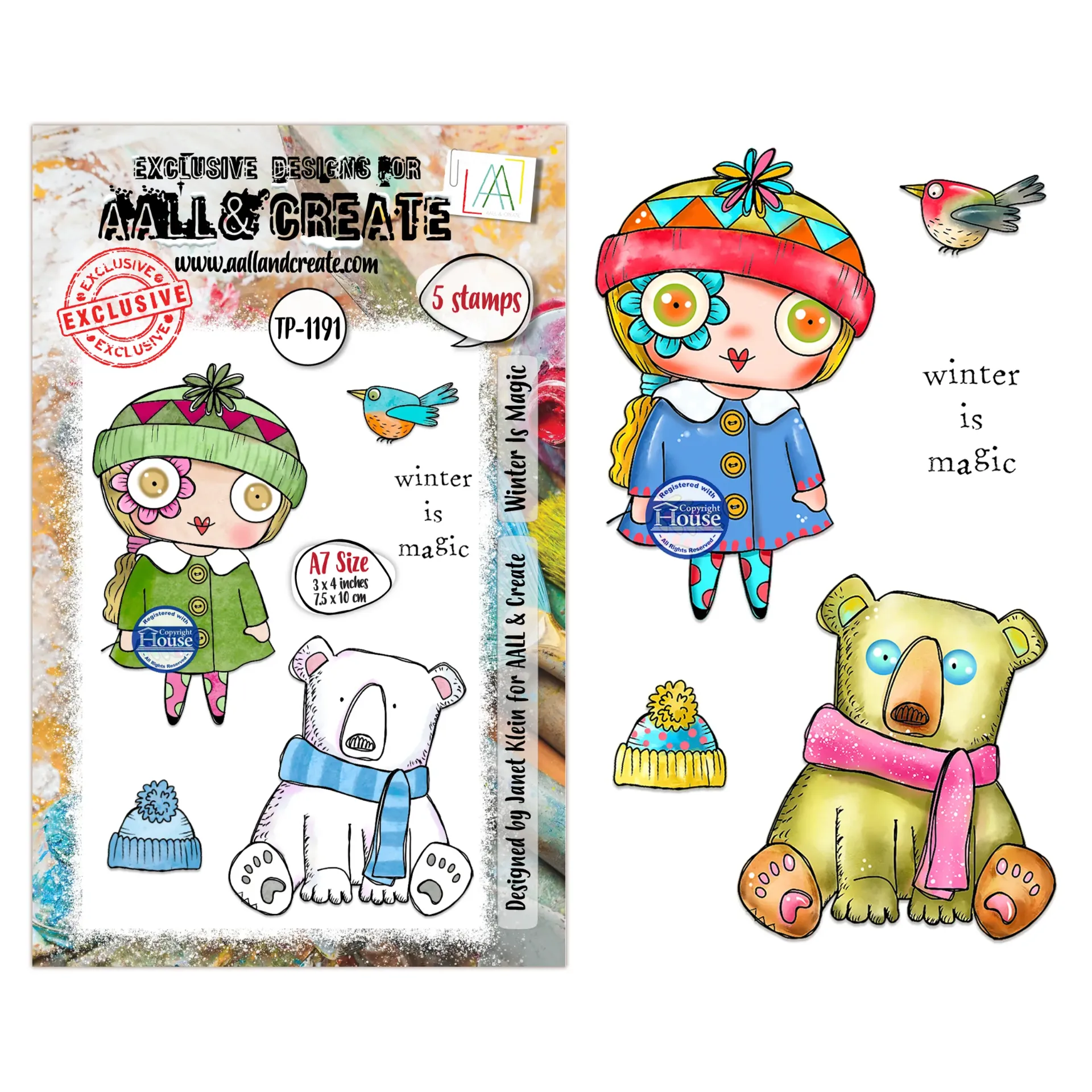 AALL & Create Clear Stamps A7 By Janet Klein - #1191 Winter Is Magic
