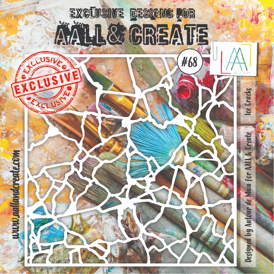 [183272] AALL & Create Stencils 6"x6" By Autour de Mwa & Co - #68 Ice Cracks