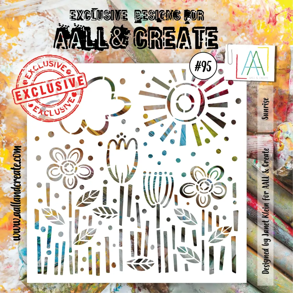 [183273] AALL & Create Stencils 6"x6" By Janet Klein - #95 Sunrise