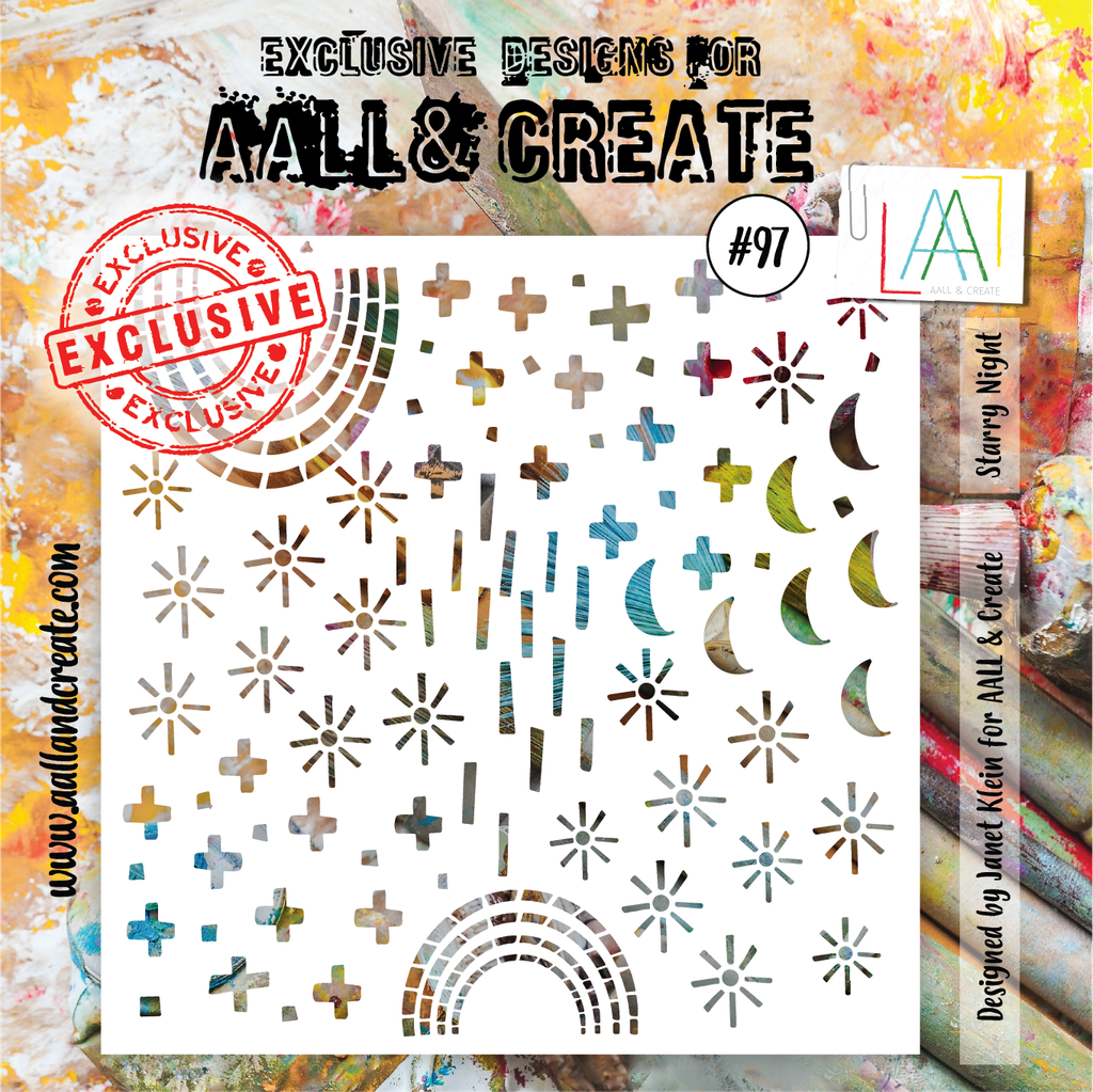 AALL & Create Stencils 6"x6" By Janet Klein - #97 Starry Night