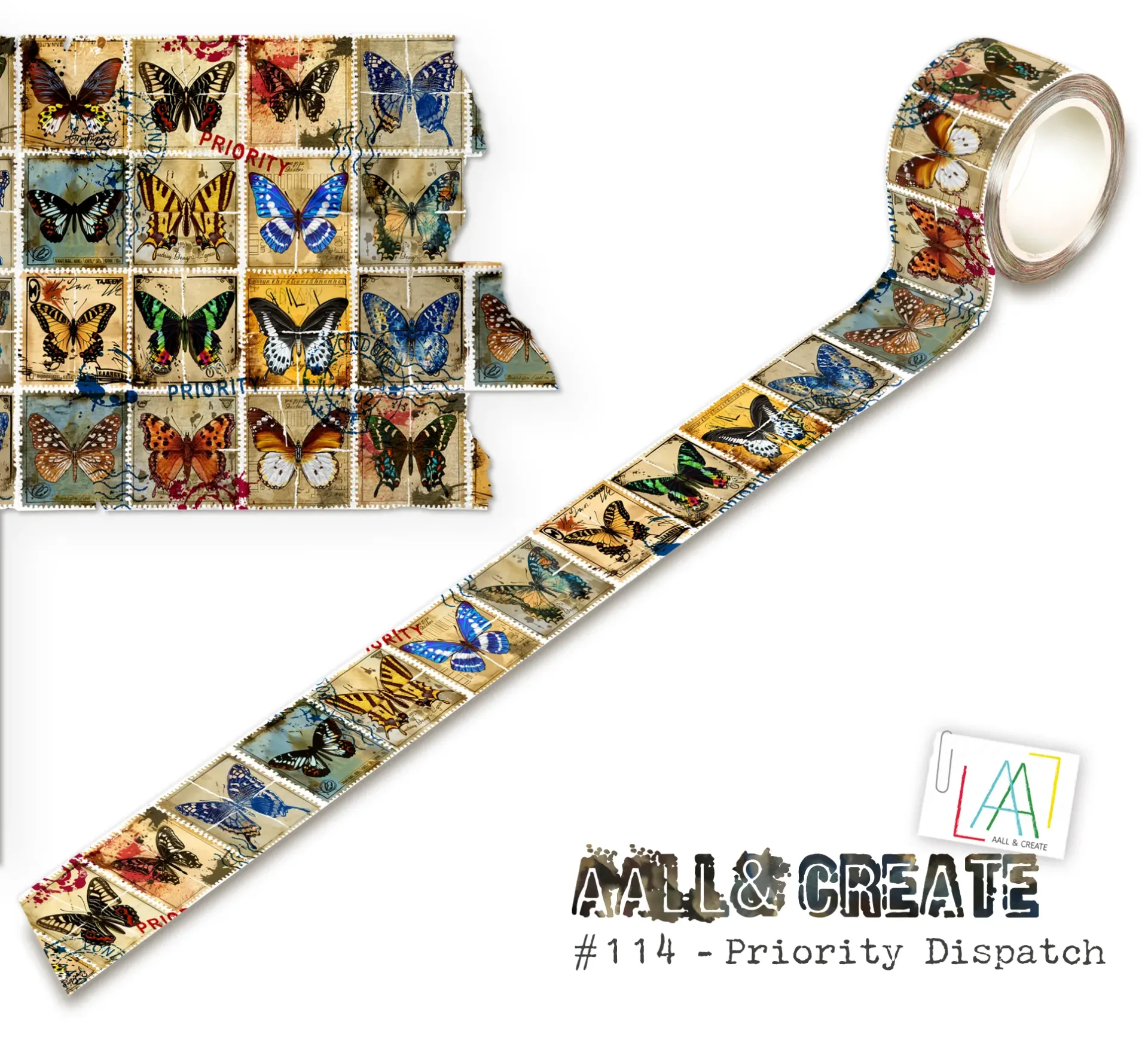 [183280] AALL & Create Washi Tape 25mm x 10m - #114 Priority Dispatch