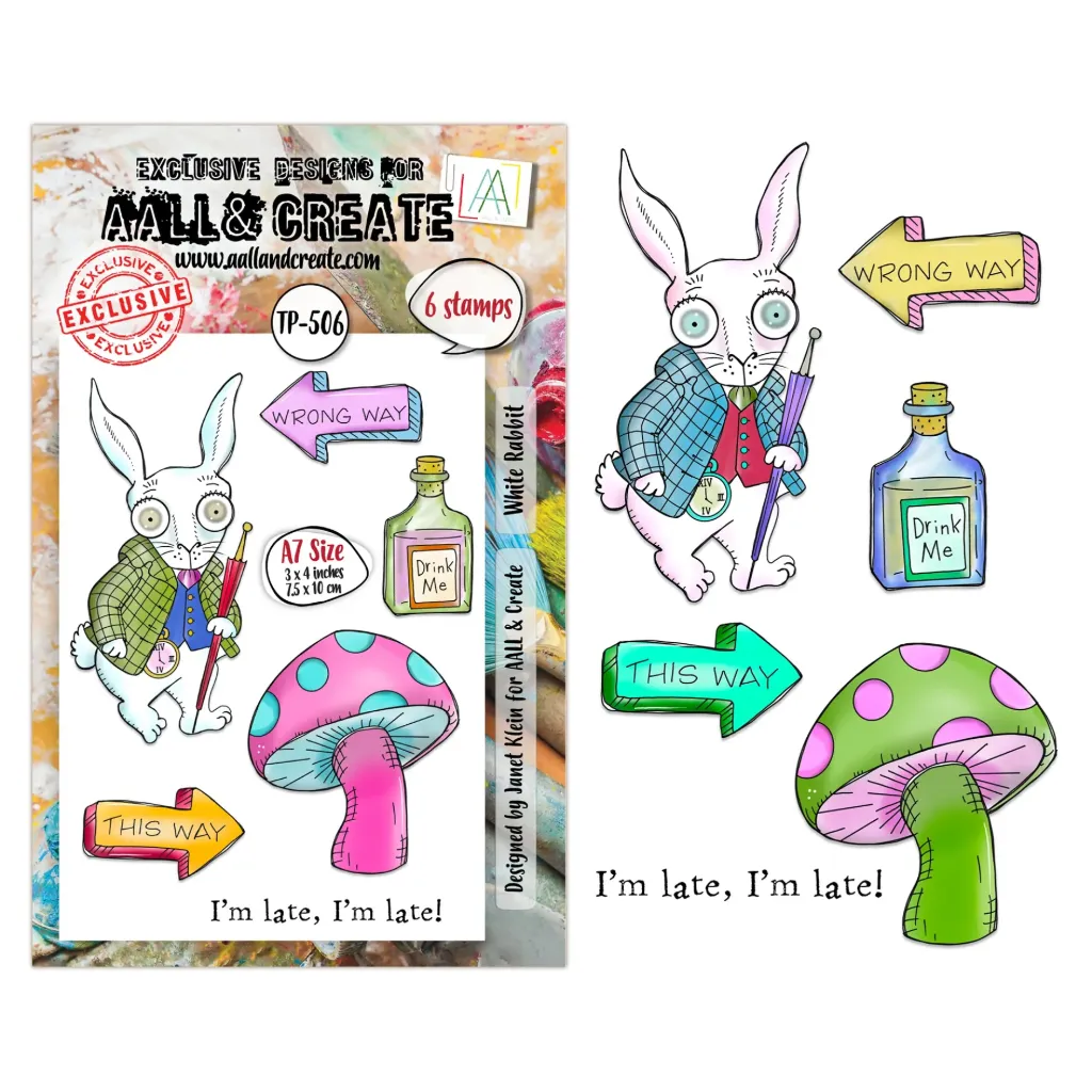 AALL & Create Clear Stamps A7 By Janet Klein - #506 White Rabbit