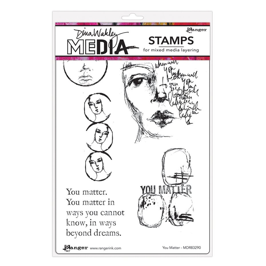 Dina Wakley Media Cling Stamps 6"X9" - You Matter