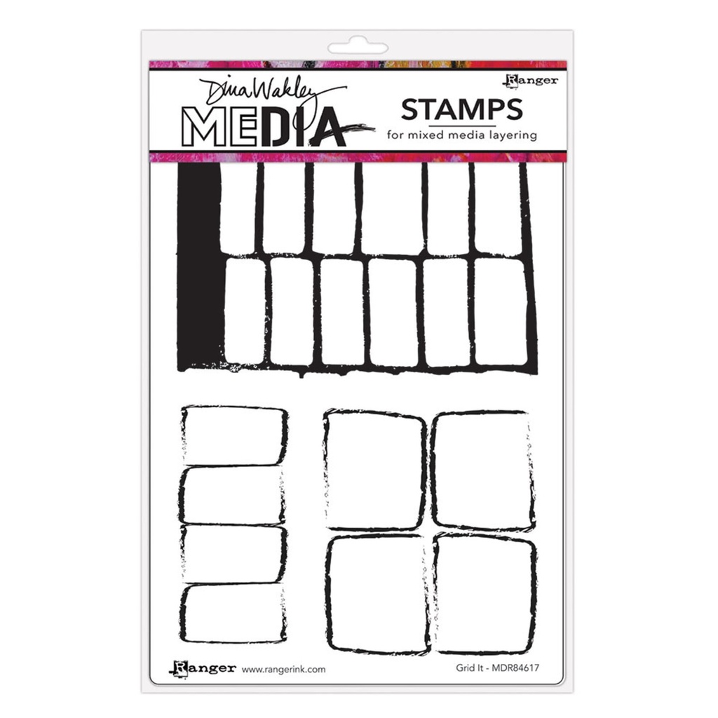Dina Wakley Media Cling Stamps 6"X9" - Grid It