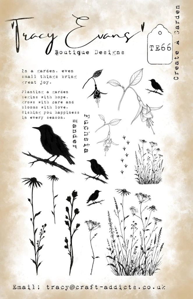 [183429] Tracy Evans Clear Stamps A5 - TE066 Create A Garden