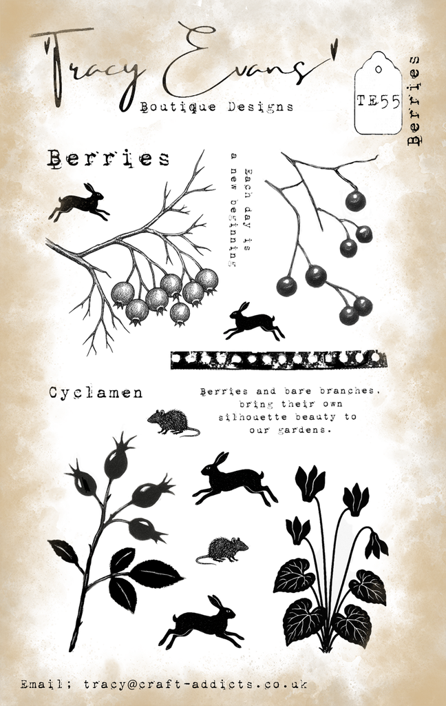 Tracy Evans Clear Stamps A6 - TE055 Berries