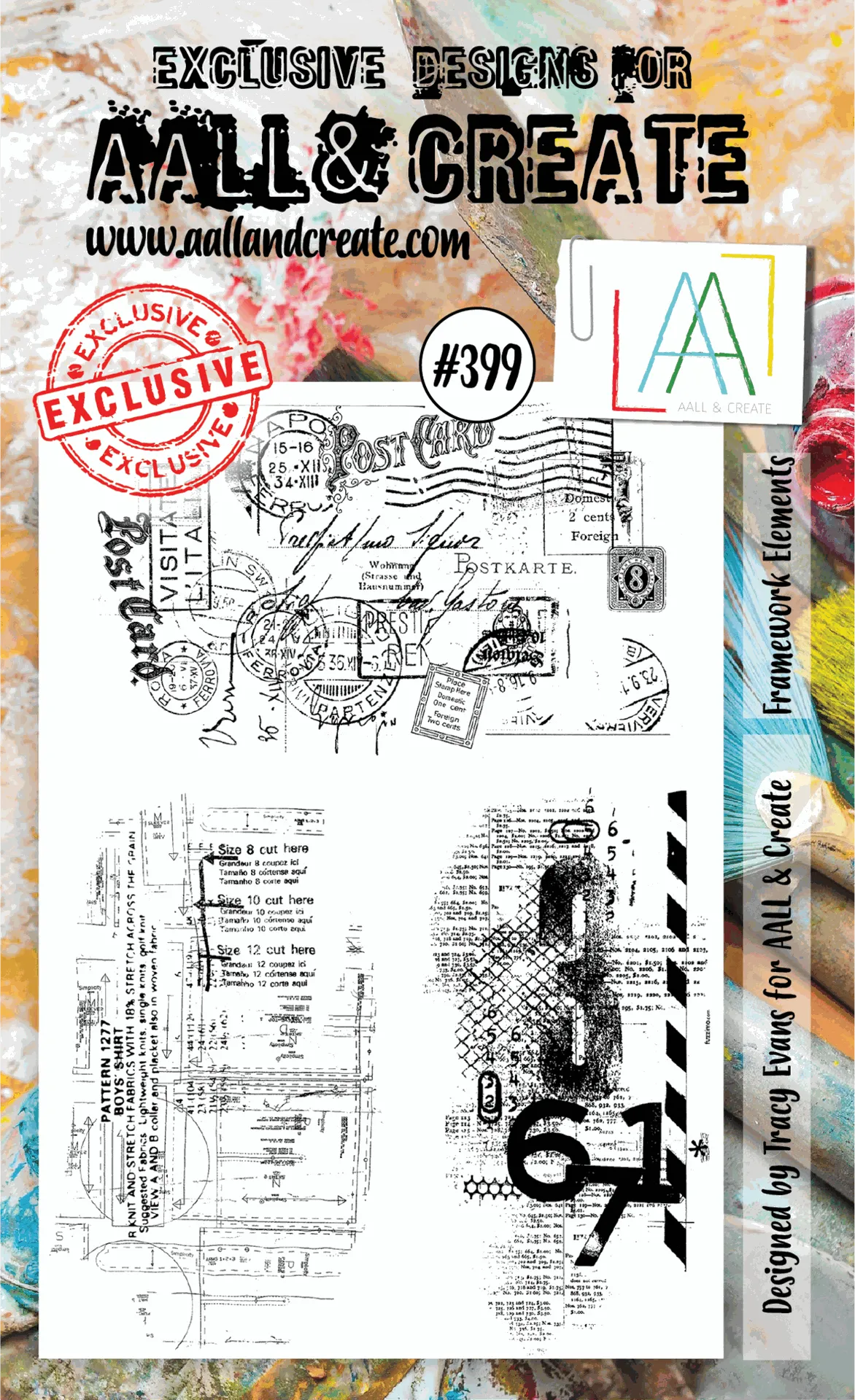 AALL & Create Clear Stamps A6 By Tracy Evans - #399 Framework Elements