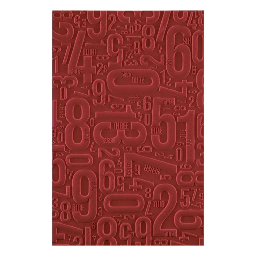 Spellbinders 3D Embossing Folder By Esther Glas Turn the Page - E3D-186 Number Field