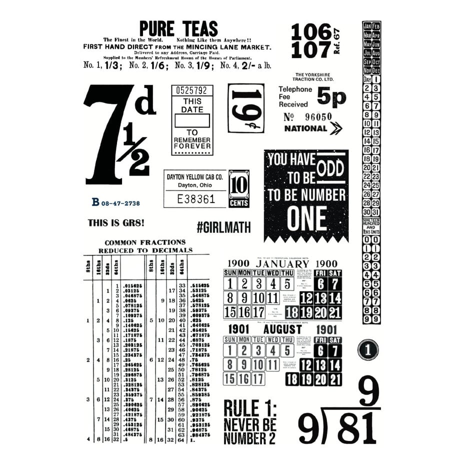 Spellbinders Clear Stamps By Esther Glas Turn the Page - STP-279 Keepsake Numbers