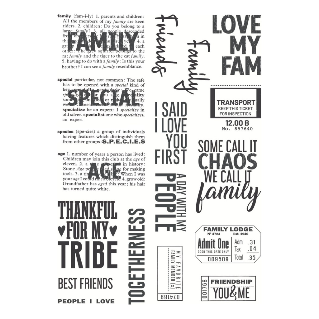 Spellbinders Clear Stamps By Esther Glas Turn the Page - STP-281 Family & Friends