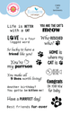 Elizabeth Craft Designs Clear Stamps By Cute & Whimsical - CS459 Cat Sentiments
