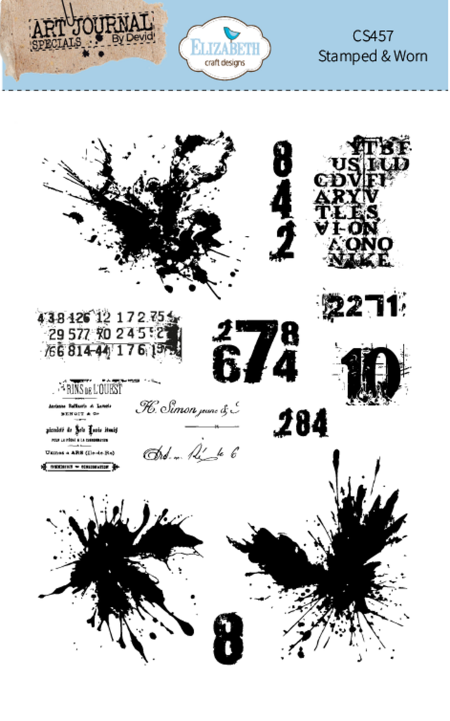 Elizabeth Craft Designs Clear Stamps By Devid Roodenburg Beautifully Worn - CS457 Stamped & Worn