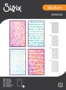 Sizzix Stencil A5 4/Pkg By Vicki Boutin - Words and Numbers