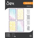 Sizzix Stencil A5 4/Pkg By Vicki Boutin - Stitched Florals