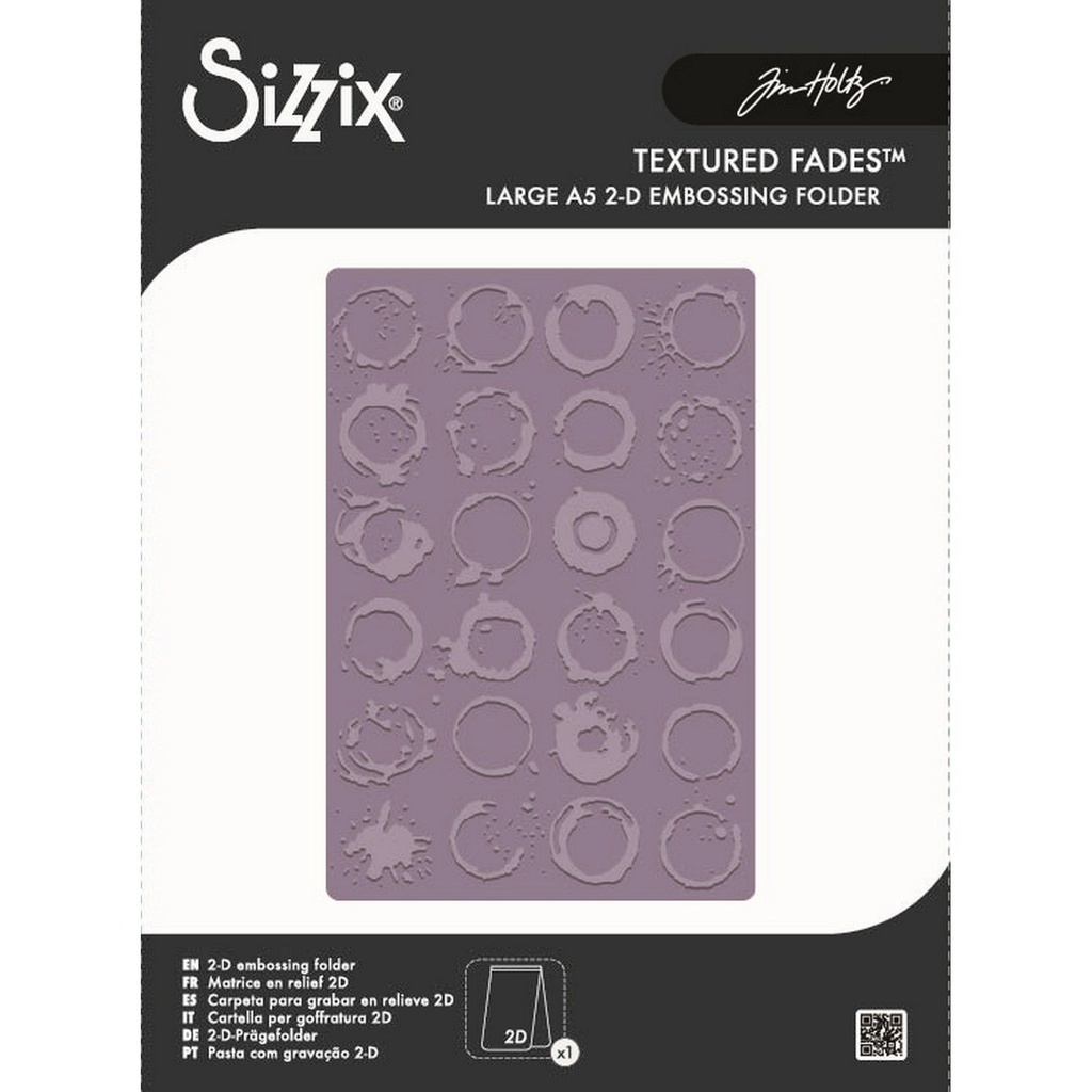 Sizzix Vault 2D Texture Fades Embossing Folder Large A5 Ri