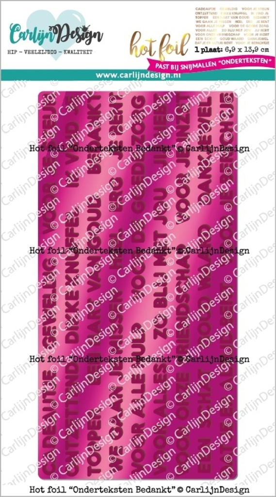 [183647] CarlijnDesign Hot Foil - CDHF-0036 Onderteksten Bedankt