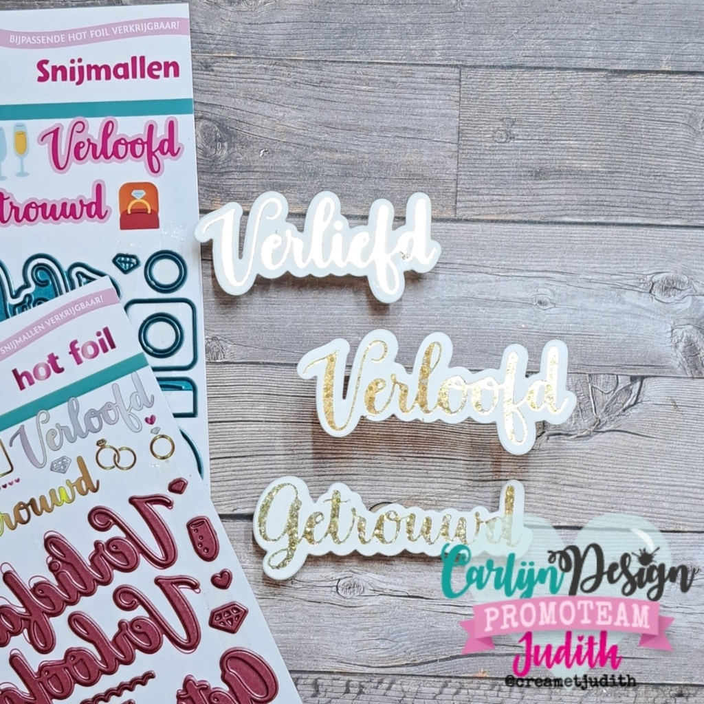 [183648] CarlijnDesign Hot Foil - CDHF-0070 Verliefd Verloofd Getrouwd
