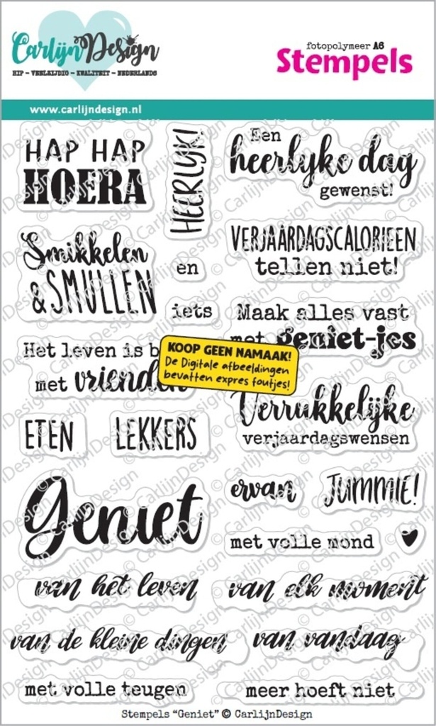 [183656] CarlijnDesign Clear Stamps - CDST-0182 Geniet