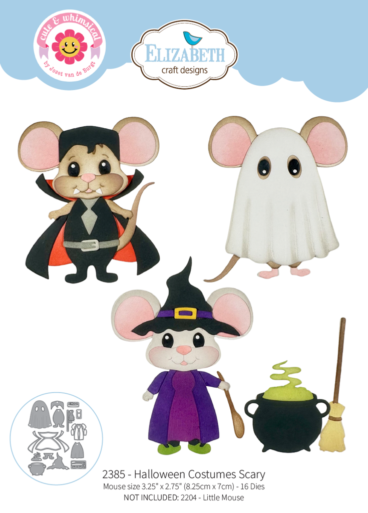 Elizabeth Craft Designs Cutting Dies - 2385 Halloween Costumes Scary