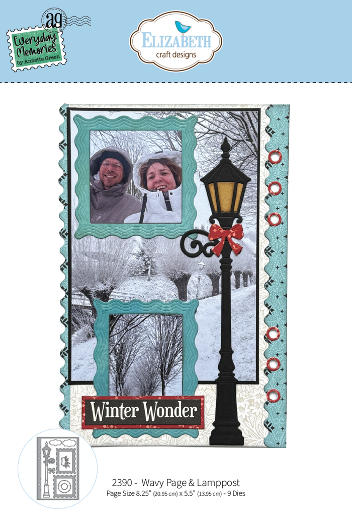 Elizabeth Craft Designs Cutting Dies - 2390 Wavy Page & Lamppost