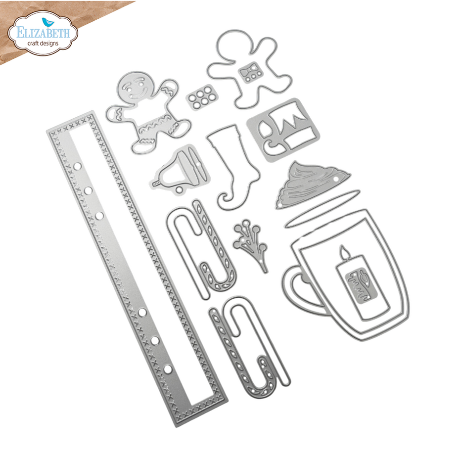 [183691] Elizabeth Craft Designs Cutting Dies - 2391 Cozy Season & Reinforcement Strip