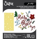 Sizzix 2D Texture Fades w/ Thinlits Die Side-Order By Tim Holtz 17+1/Pkg - 667248 Vault Merry + Bright