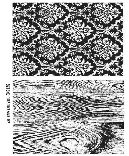 [183746] Tim Holtz Cling Stamps - CMS126 Wallpaper And Wood
