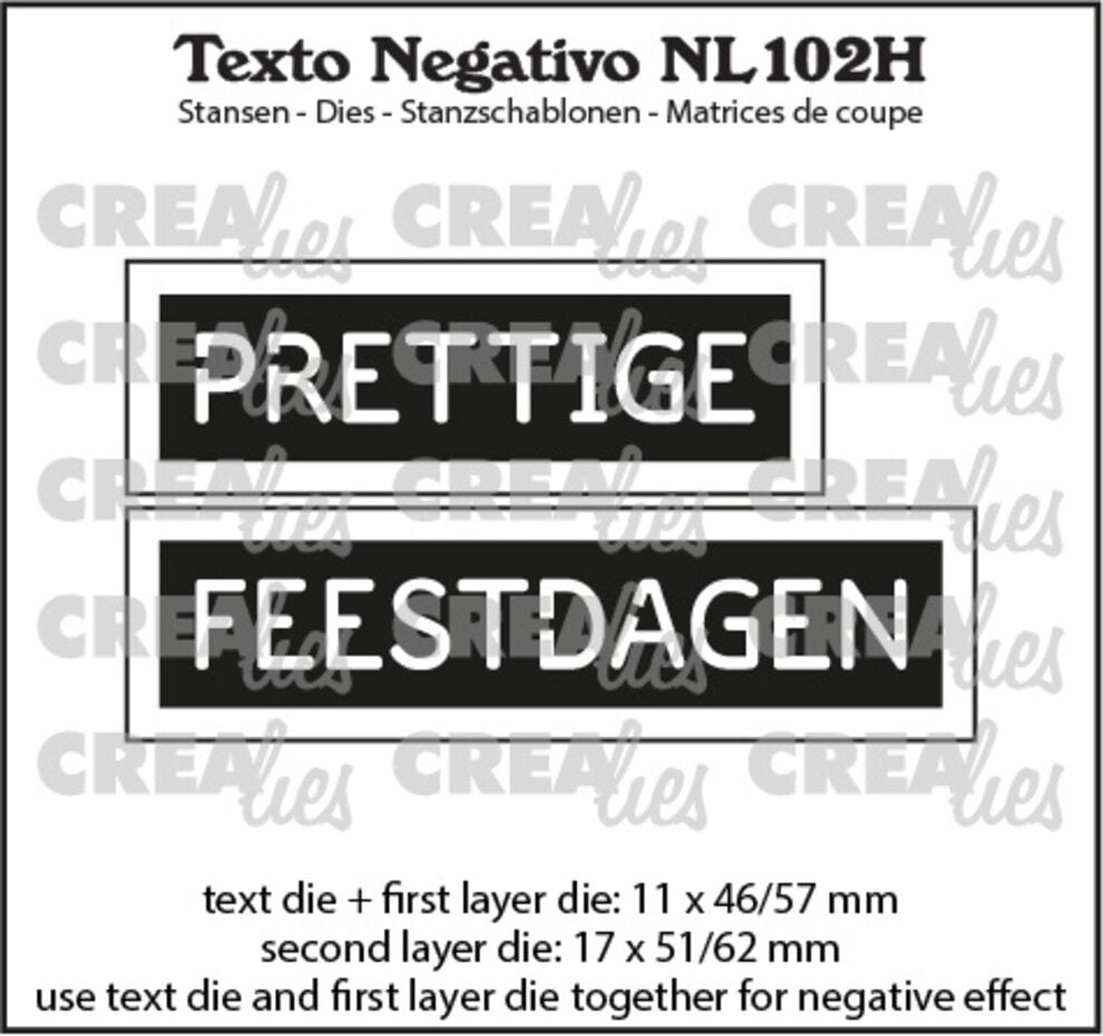 Crealies Texto NL: PRETTIGE FEESTDAGEN (horizontaal)