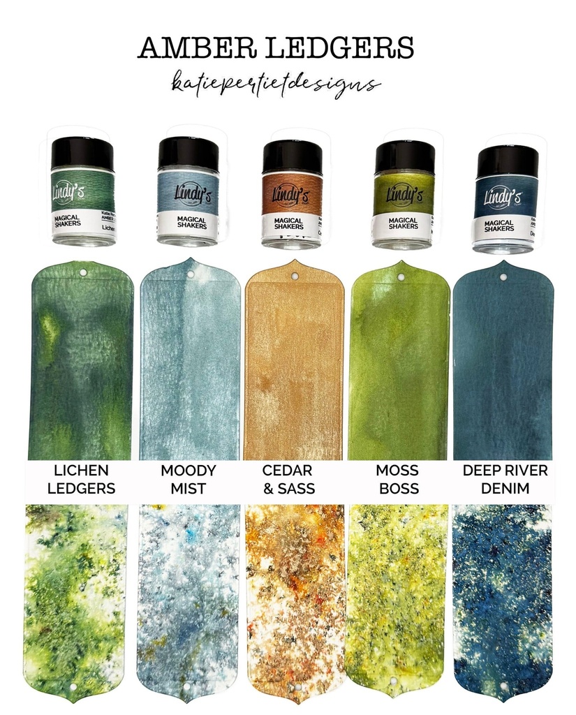 Lindy's Stamp Gang  Magical Shaker 2.0 SET By Katie Pertiet - mshaker-SET-19 Amber Ledgers